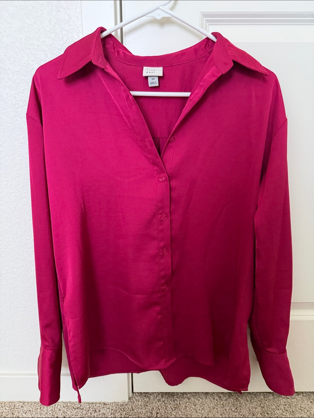 Women's Fuchsia Button-Up Shirt